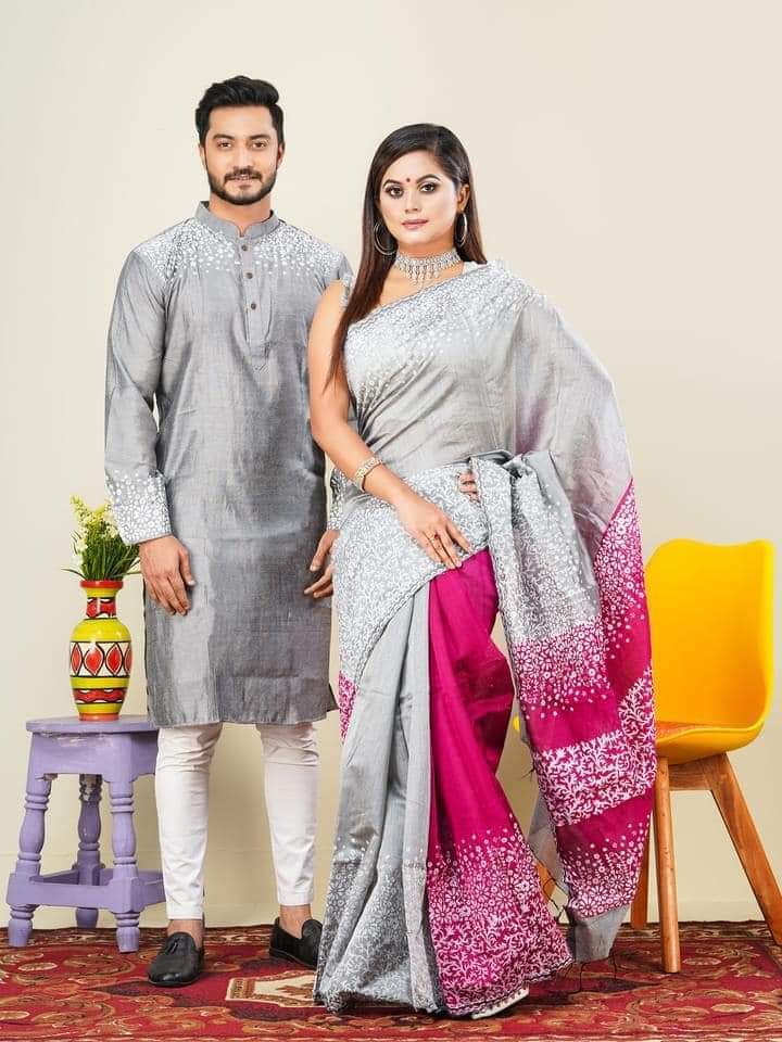 Couple Dress Saree & Punjabi