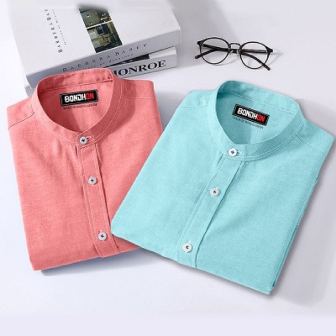 Men's Solid Colour sleeve Shirt